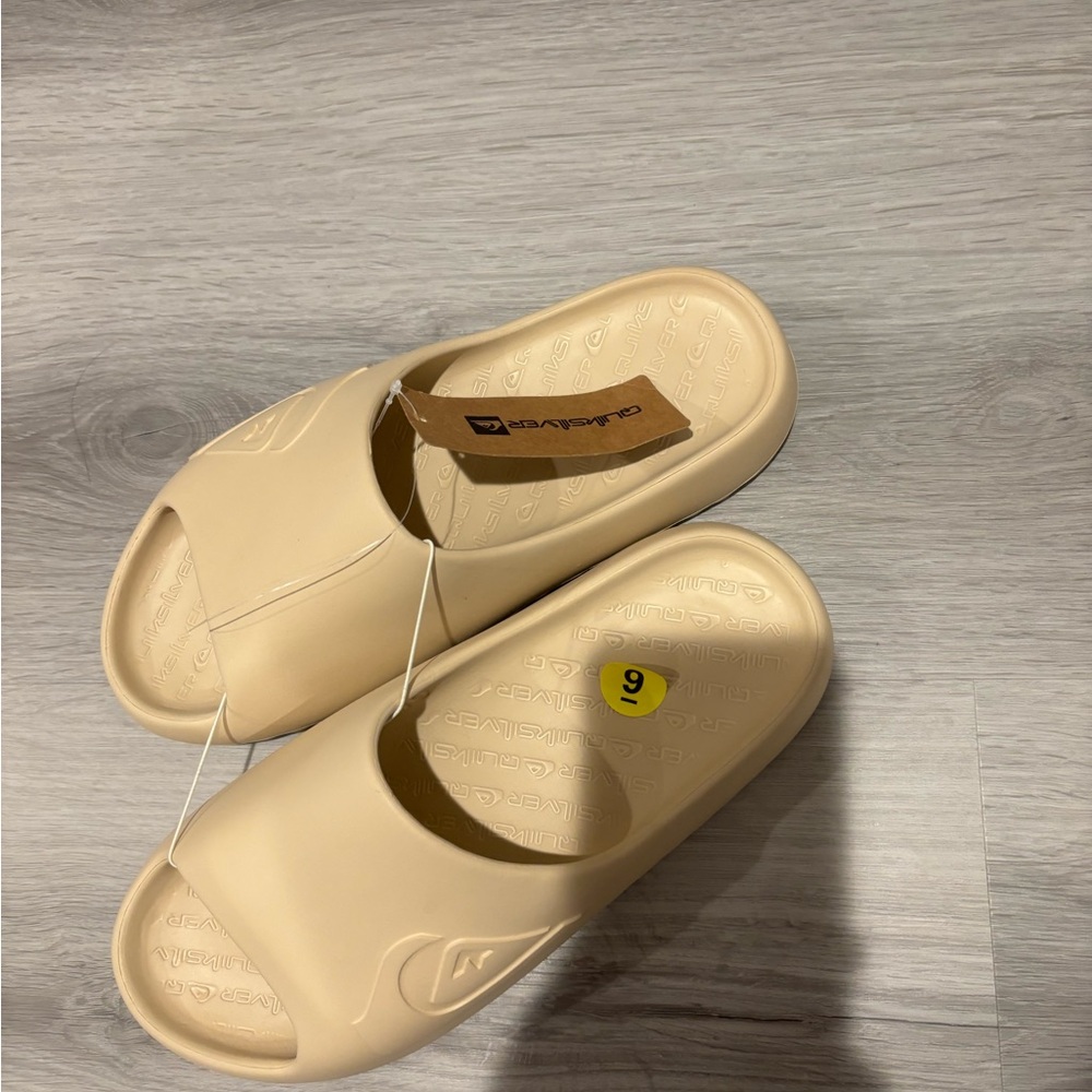 Quicksilver Beige Slide Sandals